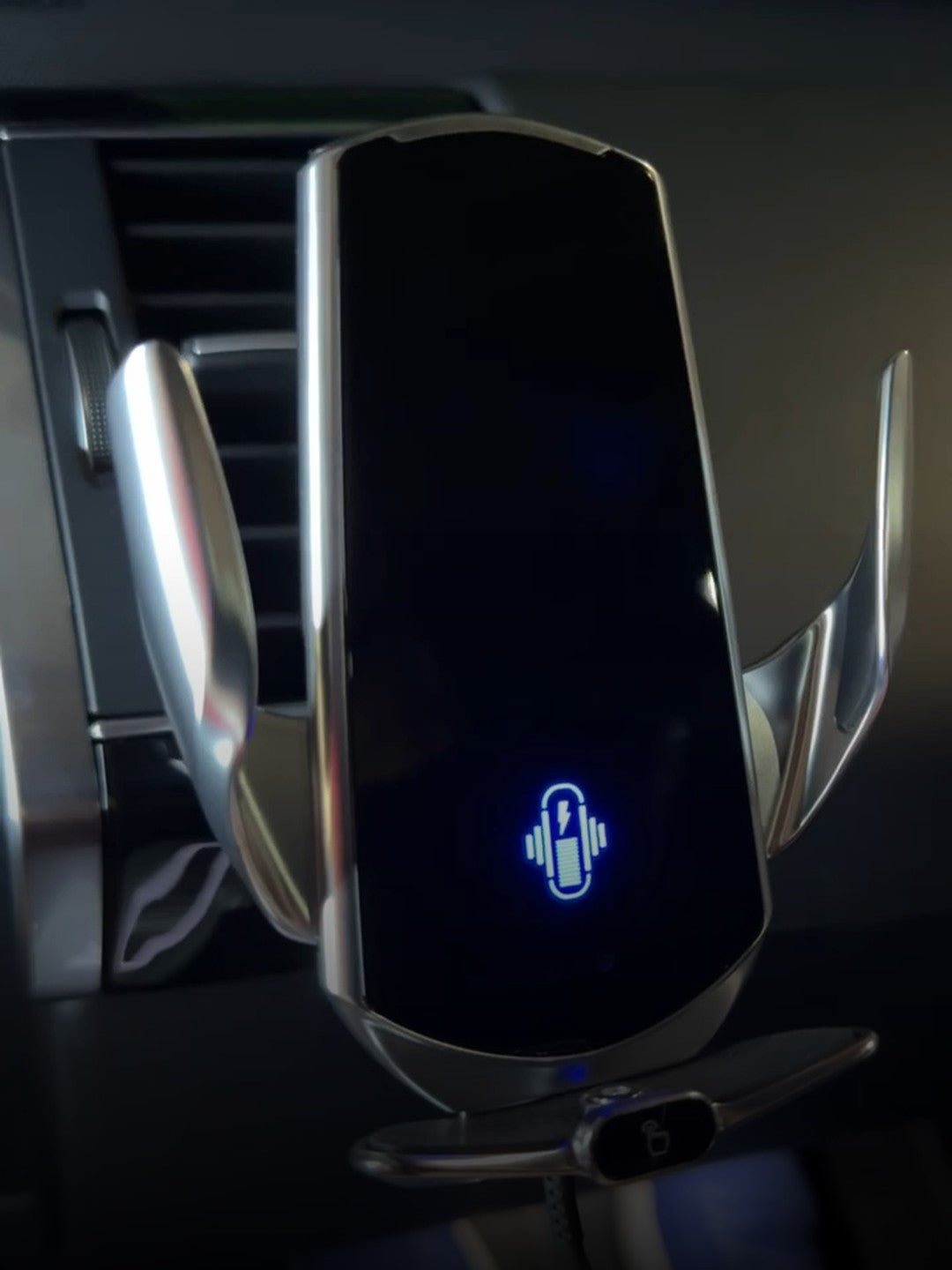 GripBot wireless charging mount on a car air vent
