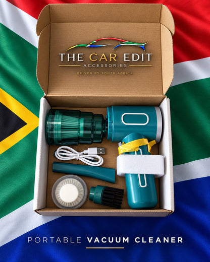 The Detail Vac in its box with USB cable, crevice nozzle, brush head and spare filter