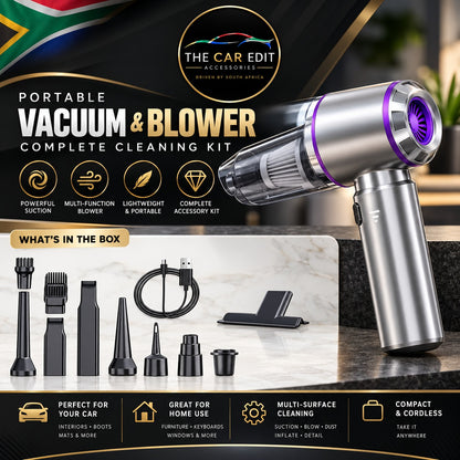 The Detail Vac Pro portable vacuum and blower with complete accessory kit