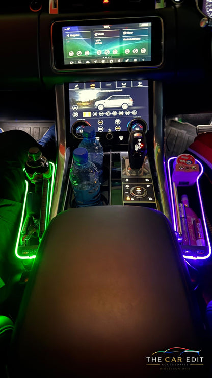 The Gap Keeper Pro pair lit green and purple at night