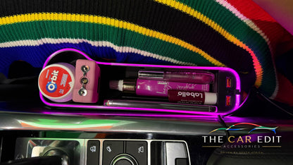 The Gap Keeper Pro with blue LED trim, cup holder and USB charging ports
