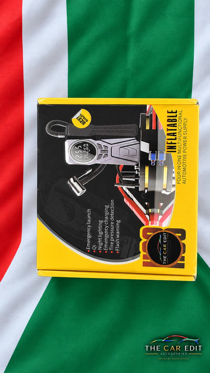 The Roadside Pro box listing emergency start, Qi, night lighting, emergency charging, tyre pressure detection and flash warning