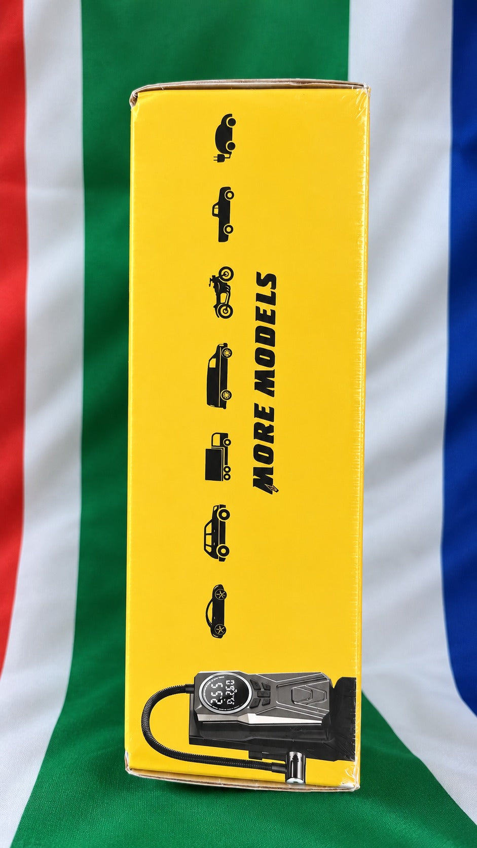 Side of The Roadside Pro box showing compatible vehicles